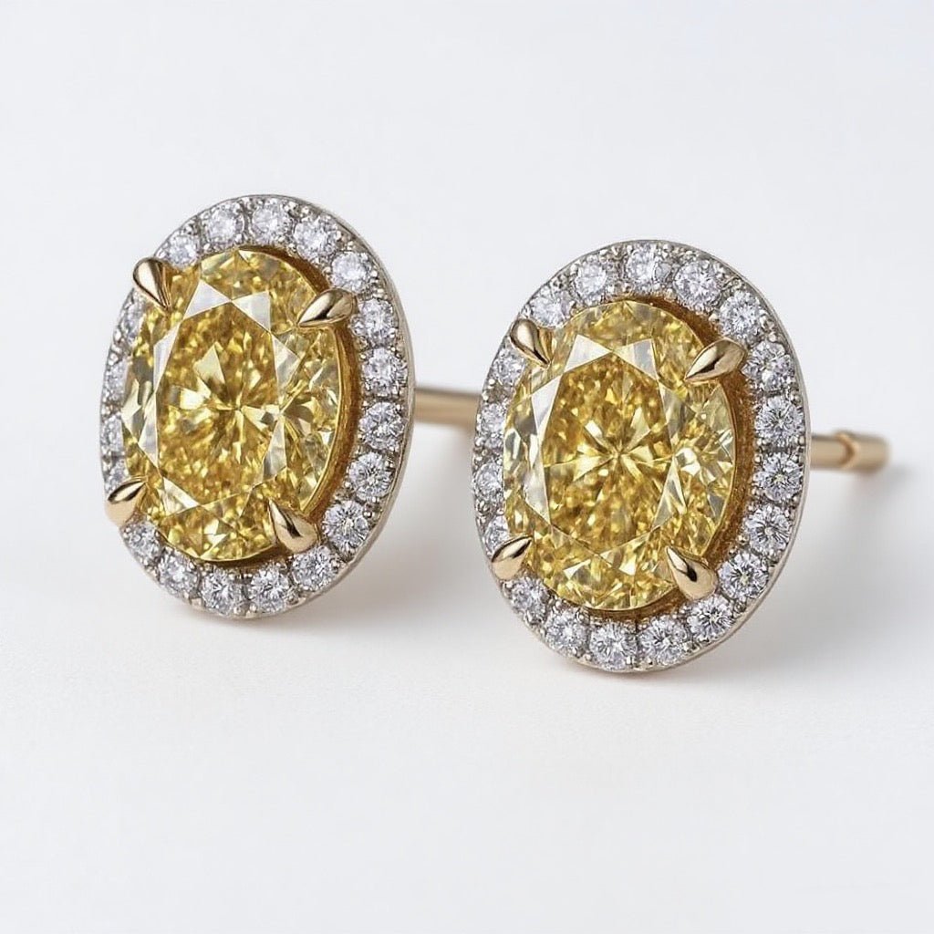 Gorgeous Yellow Diamond Fantasy Earrings