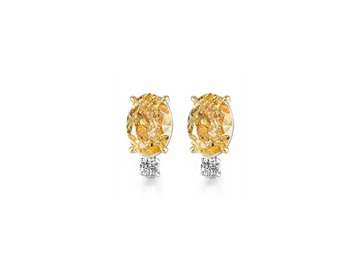 Elegant Yellow Diamond Stud Earrings