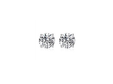 Shining Solitaire Stud Earrings