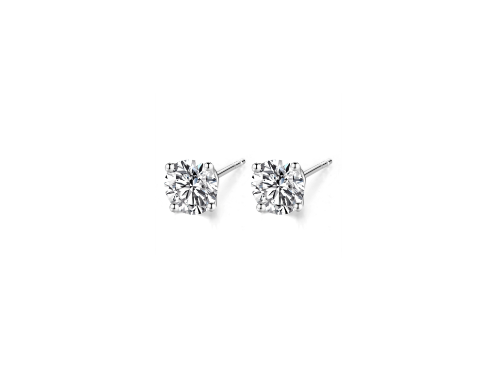 Shining Solitaire Stud Earrings