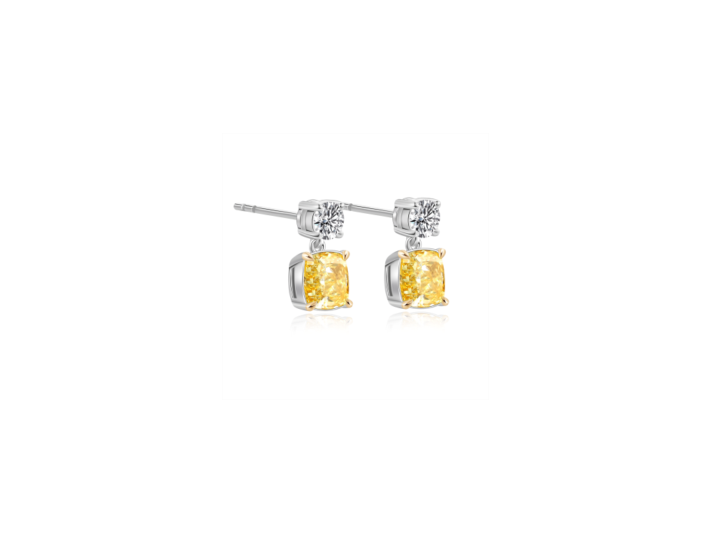Luxury Yellow Diamond Drop Earrings