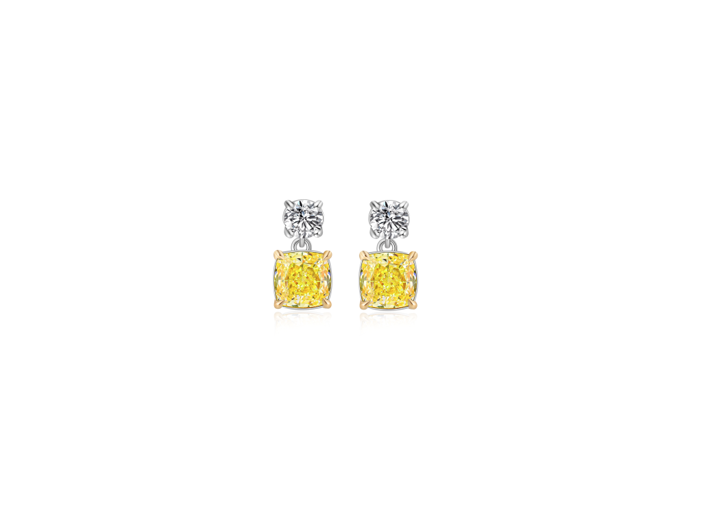 Luxury Yellow Diamond Drop Earrings