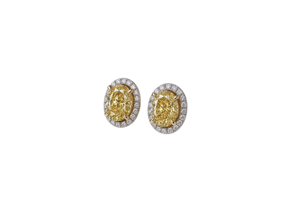Gorgeous Yellow Diamond Fantasy Earrings
