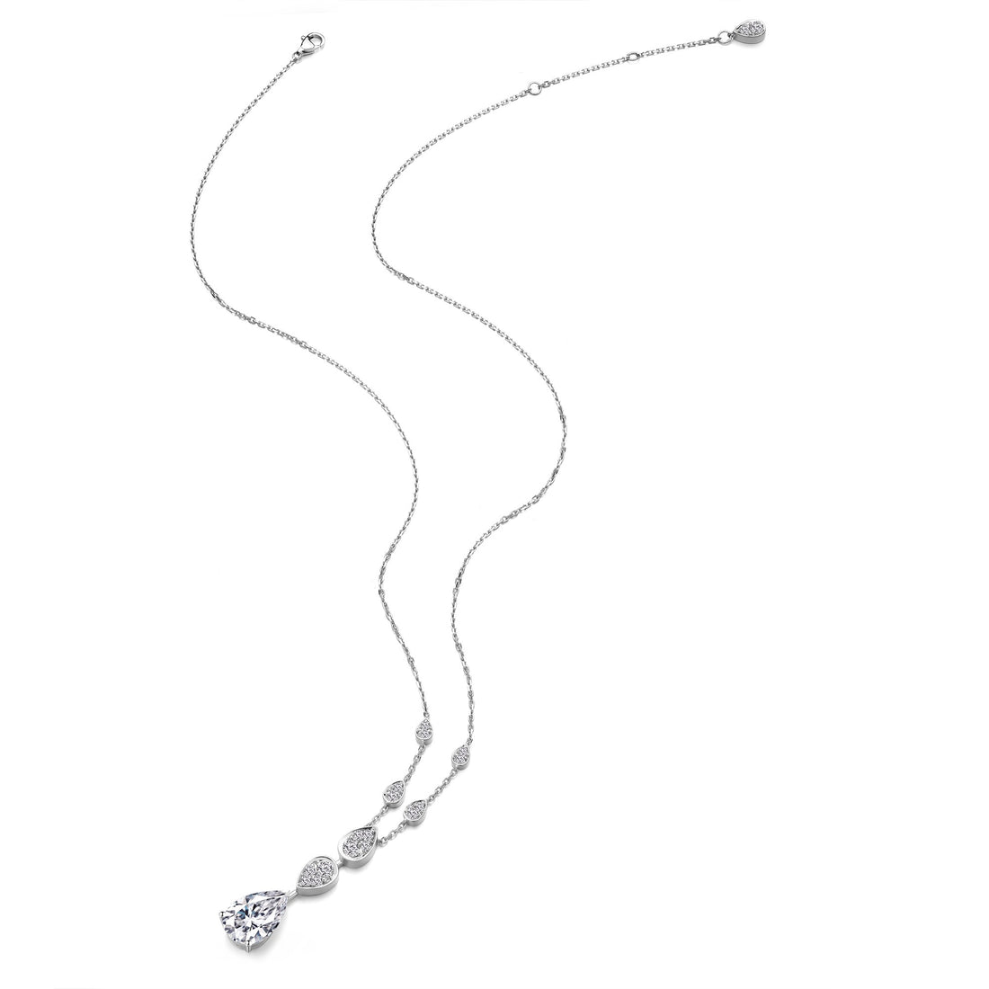 Shining Teardrop Diamond Necklace