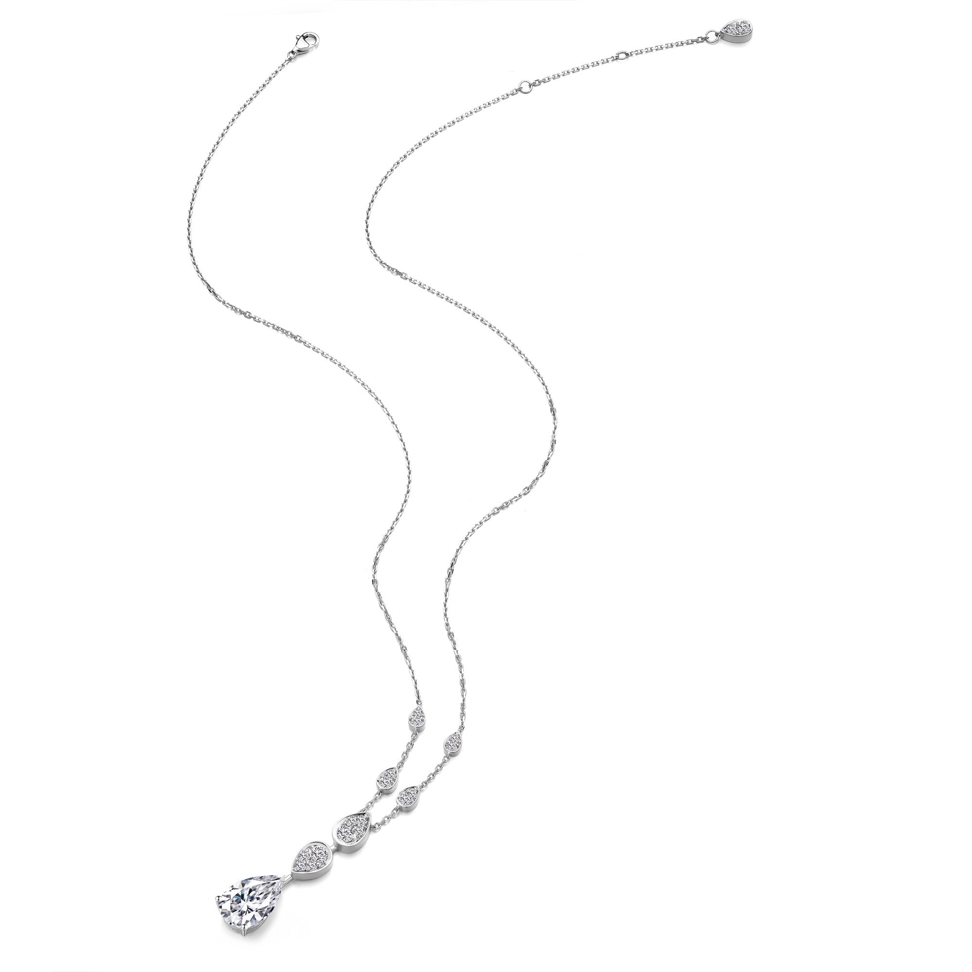 Shining Teardrop Diamond Necklace
