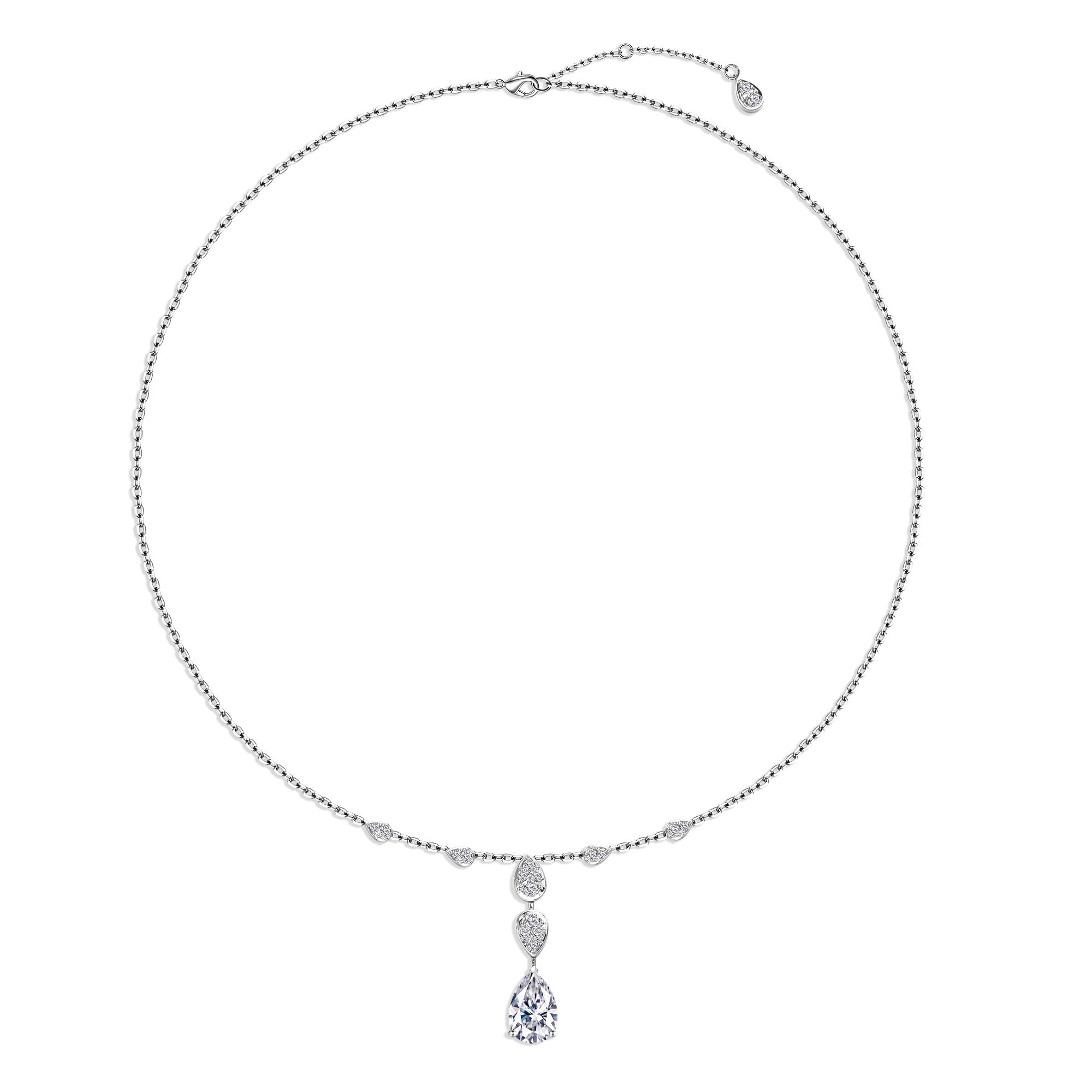 Shining Teardrop Diamond Necklace