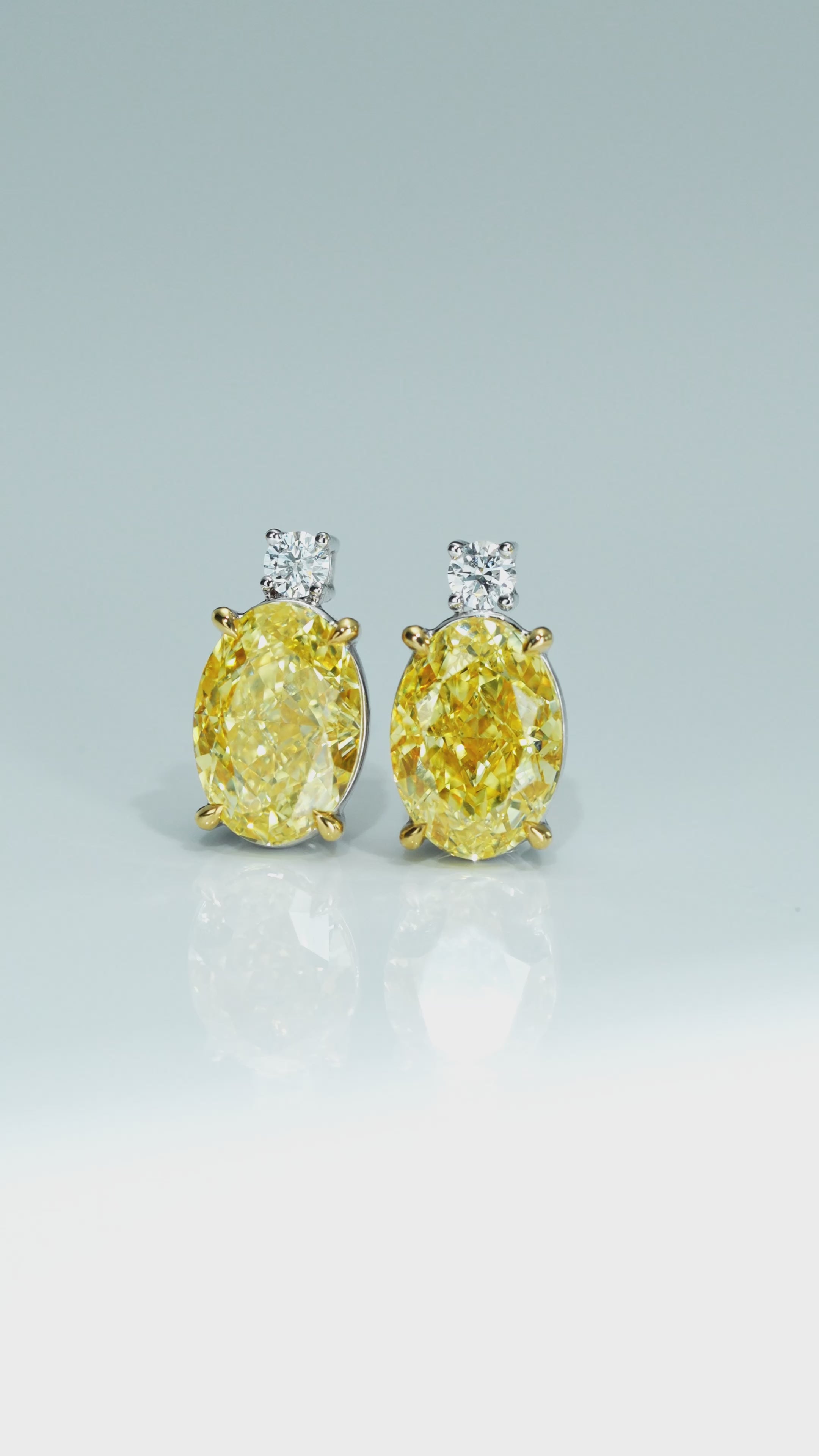 Elegant Yellow Diamond Stud Earrings